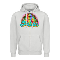 Dove Grey pride rainbow Zipper Hoodie - OliviaCreatesArt