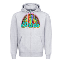 Heather Grey pride rainbow Zipper Hoodie - OliviaCreatesArt