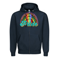 Navy pride rainbow Zipper Hoodie - OliviaCreatesArt