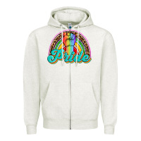 Oatmeal Heather pride rainbow Zipper Hoodie - OliviaCreatesArt