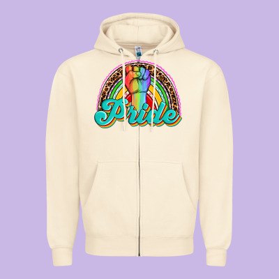 Pride Rainbow Zipper Hoodie Designed By Oliviacreatesart