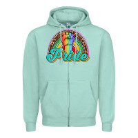 Seafoam pride rainbow Zipper Hoodie - OliviaCreatesArt