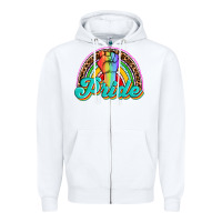 White pride rainbow Zipper Hoodie - OliviaCreatesArt