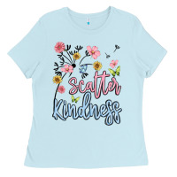 Baby Blue scatter kindness Ladies Tee - MaliasSmallBusiness