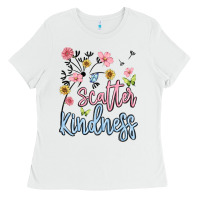 White scatter kindness Ladies Tee - MaliasSmallBusiness