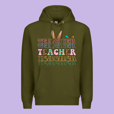 Easter Bunny Teacher Premium Hoodie Designed By Oliviacreatesart