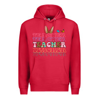 Cardinal Easter bunny Teacher Premium Hoodie - OliviaCreatesArt