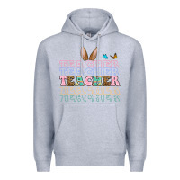 Heather Grey Easter bunny Teacher Premium Hoodie - OliviaCreatesArt