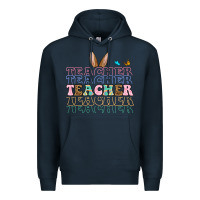 Navy Easter bunny Teacher Premium Hoodie - OliviaCreatesArt