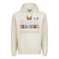 Oatmeal Heather Easter bunny Teacher Premium Hoodie - OliviaCreatesArt