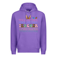Purple Easter bunny Teacher Premium Hoodie - OliviaCreatesArt