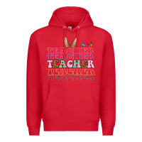Red Easter bunny Teacher Premium Hoodie - OliviaCreatesArt