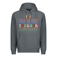 Rock Easter bunny Teacher Premium Hoodie - OliviaCreatesArt