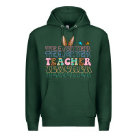 Sports Green Easter bunny Teacher Premium Hoodie - OliviaCreatesArt
