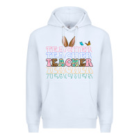 White Easter bunny Teacher Premium Hoodie - OliviaCreatesArt