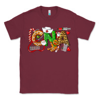 Burgundy Christmas CNA Certified Nursing Assistant Classic Tee - LillyAllenDesigns