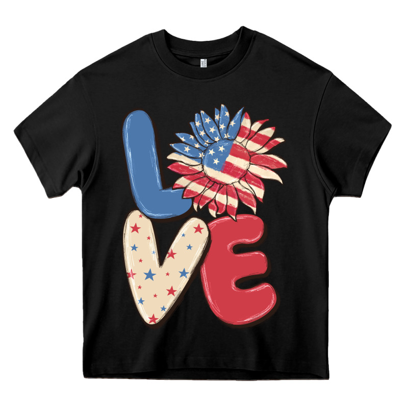 Love 4th Of July Heavy Core Tee by MaliasSmallBusiness | Teevron