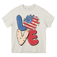 Cream love 4th of july Heavy Core Tee - MaliasSmallBusiness