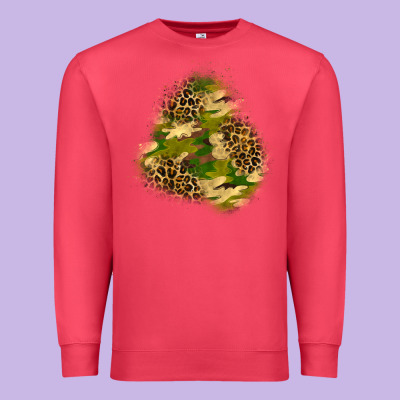Camouflage And Leopard Patch  3 Premium Sweatshirt Designed By Bundleandbundleshop