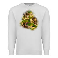 Dove Grey camouflage and leopard patch  3 Premium Sweatshirt - BundleAndBundleShop