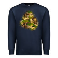 Navy camouflage and leopard patch  3 Premium Sweatshirt - BundleAndBundleShop