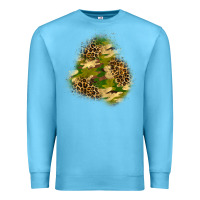 Ocean Blue camouflage and leopard patch  3 Premium Sweatshirt - BundleAndBundleShop