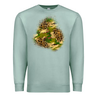 Seafoam camouflage and leopard patch  3 Premium Sweatshirt - BundleAndBundleShop