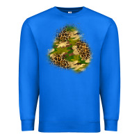 True Royal camouflage and leopard patch  3 Premium Sweatshirt - BundleAndBundleShop