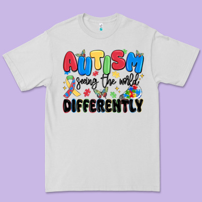Autism Seeing The World Differently Premium Tee Designed By Maliassmallbusiness