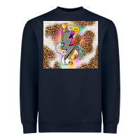 Navy retro baseball with leopard Heavyweight Sweatshirt - TumblerDesignByShophia