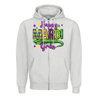 Dove Grey happy mardi gras alligator olivia Zipper Hoodie - OliviaCreatesArt