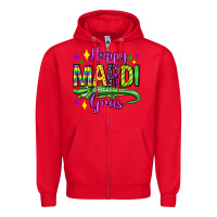 Red happy mardi gras alligator olivia Zipper Hoodie - OliviaCreatesArt