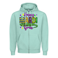 Seafoam happy mardi gras alligator olivia Zipper Hoodie - OliviaCreatesArt