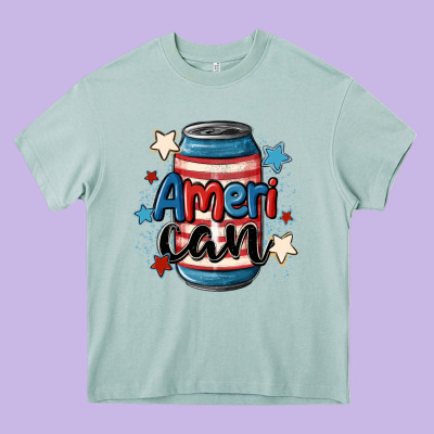 American Can Cooler Heavy Core Tee Designed By Maliassmallbusiness
