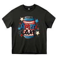 Asphalt American can cooler Heavy Core Tee - MaliasSmallBusiness