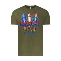 Vintage Olive Boom Bıtch Get Out The Way Vintage Tee - JahusDesignShop