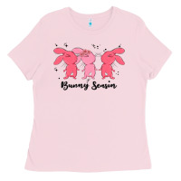 Bubblegum Pink easter bunny Ladies Tee - MaliasSmallBusiness