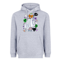 Heather Grey cute ghost halloween Heavyweight Hoodie - BundleAndBundleShop