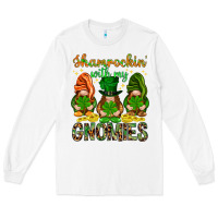 White shamrockin with my gnomies Long Sleeve Tee - NancyCooperArtShop