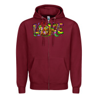 Burgundy mardi gras love Zipper Hoodie - OliviaCreatesArt