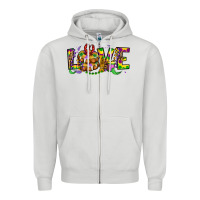 Dove Grey mardi gras love Zipper Hoodie - OliviaCreatesArt