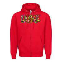 Red mardi gras love Zipper Hoodie - OliviaCreatesArt