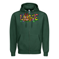 Sports Green mardi gras love Zipper Hoodie - OliviaCreatesArt