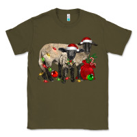 Army Green Christmas Suffolk Sheep And Baby Suffolk Sheep Classic Tee - LillyAllenDesigns