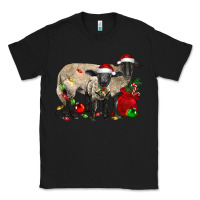 Black Christmas Suffolk Sheep And Baby Suffolk Sheep Classic Tee - LillyAllenDesigns
