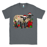 Charcoal Heather Christmas Suffolk Sheep And Baby Suffolk Sheep Classic Tee - LillyAllenDesigns