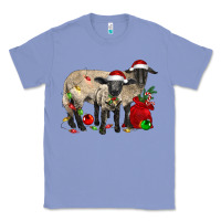 Colony Blue Christmas Suffolk Sheep And Baby Suffolk Sheep Classic Tee - LillyAllenDesigns