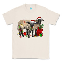 Natural Christmas Suffolk Sheep And Baby Suffolk Sheep Classic Tee - LillyAllenDesigns