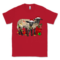 Red Christmas Suffolk Sheep And Baby Suffolk Sheep Classic Tee - LillyAllenDesigns