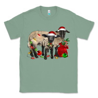 Sage Christmas Suffolk Sheep And Baby Suffolk Sheep Classic Tee - LillyAllenDesigns
